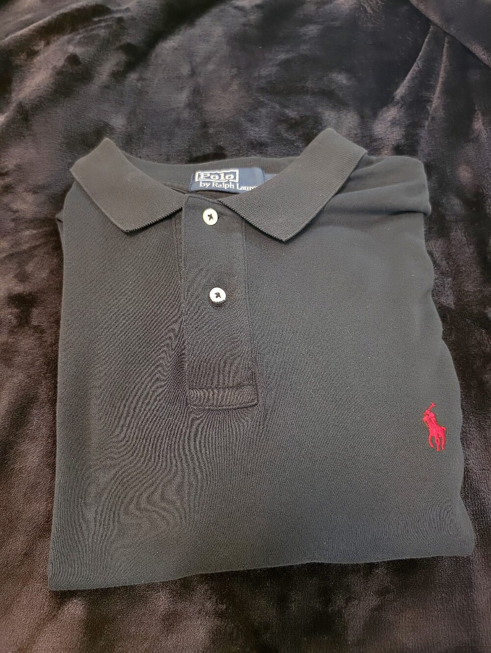 Polo by Ralph Lauren Black Polo Shirt with Red Pony Logo